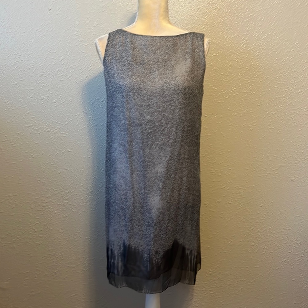 Nwt Leon Max Limited Edition Grey and Black 100%‎ Silk Dress Size XS